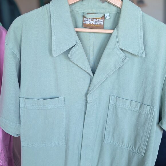 Big Bud Press Short-Sleeve Jumpsuit in Sage - Picture 2 of 3